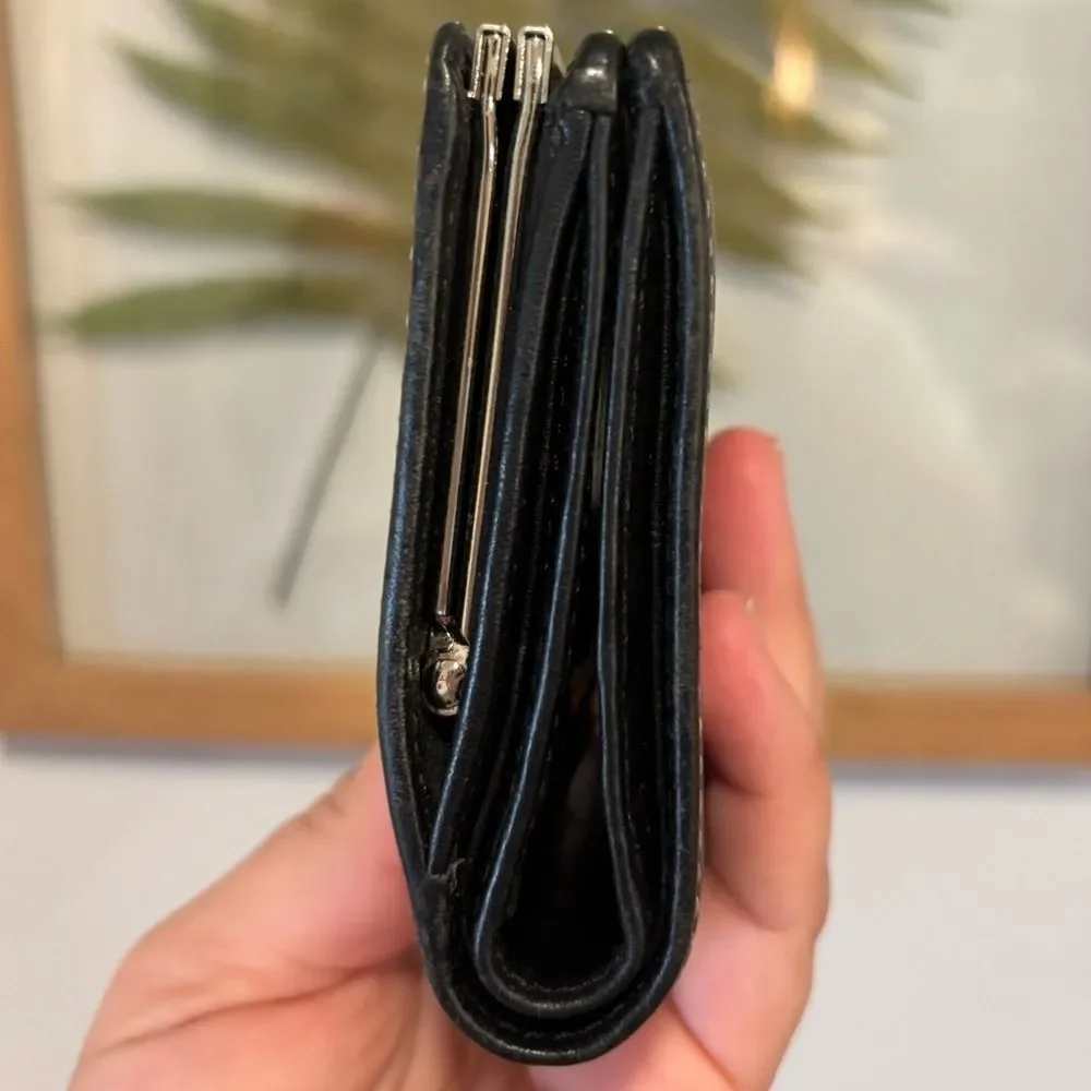 Vintage Coach Glove Tanned Black Leather Kisslock Wallet Coin Purse Frame RARE - Picture 5 of 9